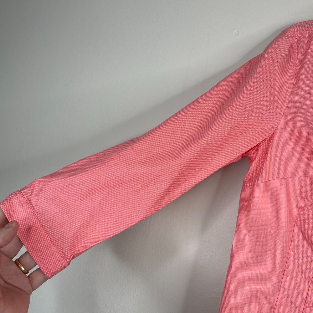 Ann Taylor Button Up Top Womens‎ 6 Nantucket Red Pleated Hem Feminine Classic - Picture 8 of 11